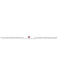 14k White Gold 7in Medical Jewelry ID Bracelet. Metal Wt- 6.38g