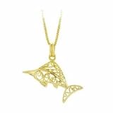Vermeil (24k Gold over Sterling Silver) Filigree Sword Fish Pendant