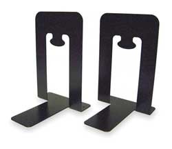 Industrial Grade 2WFY1 Bookends, Black, Metal, PK2
