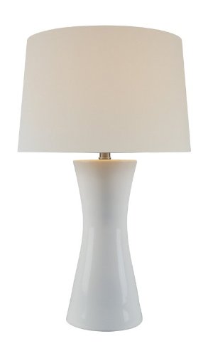 Lite Source LS-21256IVY Cruzito Ceramic Table Lamp, Ivory Body with Off-White Fabric Shade