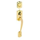 Schlage F58SK CAM 505 Camelot Handleset, Lifetime Brass with SecureKey