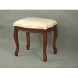 Vanity Cushion Stool (Cherry Stain) (18H x 18W x 14D)