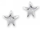 Post Star Earrings with 2 Diamonds by Hot Diamonds Sterling Silver