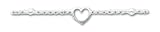 Sterling Silver Dangling Heart Anklet - 10 inch