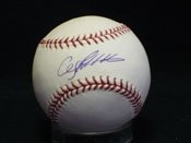 Pettitte, Andy Autographed/Hand Signed MLB Baseball in Blue ink on the sweetspot