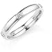 18ct White Gold 5 Diamond Court Shape Wedding Ring- 3mm