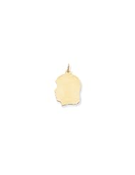 10K Plain Medium .018 Gauge Facing Left Engravable Girl Head Charm