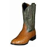Ariat Mens 11 Heritage Stockman' Full-Quill Ostrich Western Boots Cognac and Parsley by Ariat