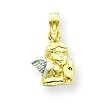 14k Rhodium Angel ReSting on Elbow Pendant