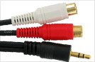Atlona 6Ft (2M) 1/8 (3.5mm) Mini Stereo Male To Dual RCA Female Cable, Audio and Video