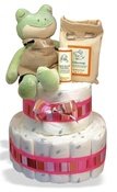 Organic Baby Ben 2-Tier Froggie Diaper Cake or Centerpiece - (3 Colors)