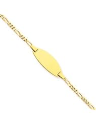 14k Yellow Gold ID Springlock Bracelet 8in