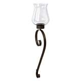 IMAX Simple Yet Sophisticated Metal Scroll Wall Sconce With Clear Glass Hurricane