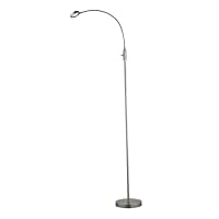 Adesso Eternity Flat Head Floor Lamp, Satin Steel