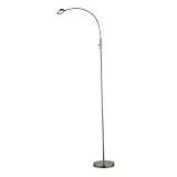 Adesso Eternity Flat Head Floor Lamp, Satin Steel