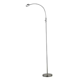 Adesso Eternity Flat Head Floor Lamp, Satin Steel