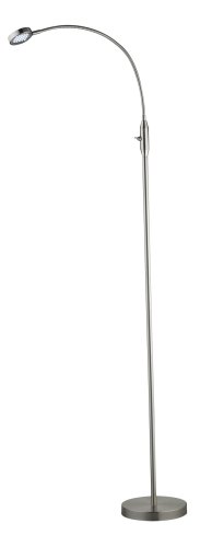 Adesso 5029-22 Eternity Flat Head Floor Lamp, Satin Steel On Sale