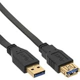 USB 2.0 Flachkabel Verl�ngerung - A Stecker / Buchse - schwarz - Kontakte gold - 1m