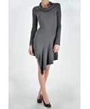 IMAGE OF Gray Long Sleeve Knit Dress -- Size:1x Color:Gray