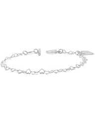 Sterling Silver 925 Heart Shape Chain Heart-Lock Charm Bracelet