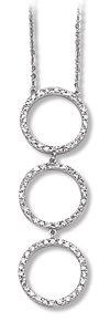 3 Ring Circle of Life CZ Solid Sterling Silver 16 Necklace