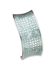 Sterling Silver 30mm Polished Green Resin Cuff Bangle Bracelet QB161"