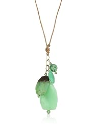 Margo Morrison New York Chrysoprase Combination Leather Pendant Necklace