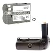 Flashpoint Professional Battery Grip for the Nikon D80/D90 Digital SLR Cameras..(Meike) with 2 - Flashpoint Replacement EN-EL3E Battery Pack