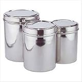 Stainless Steel Kitchen Storage Canisters Set Of Three