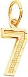 14K Gold Small Diamond Cut Number 7 Charm