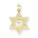 14k Diamond-Cut Star Of David With Cross Pendant