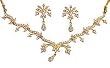 Gift for Girl - Cubic Zirconia Earring and Necklace Sets with White Freshwater Pearls Handmade Costume Jewelry