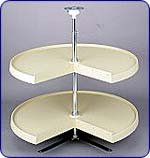 28 Diameter Pie- Cut Lazy Susan Polymer Set Almond