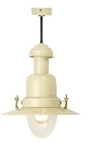 Cream Fishing Pendant Lamp Outside Inside Light Garden Enamel