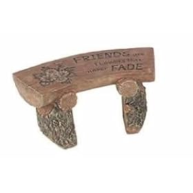 612255 Garden Bench Resin 11 x 6in Set of 2 Assorted Sayings by L R International Inc