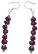 Ear Rings for Teens in Sterling Silver & Garnet Gemstone 2.25 inches (erg015)