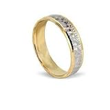 Two Tone 10 KT Gold 4 MM Wedding Band Two Tone 10K Ring