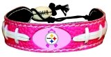 NFL Pittsburgh Steelers Breast Cancer Awareness Ribbon Pink Football Bracelet