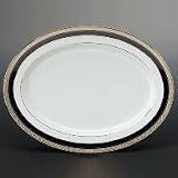 CRESTWOOD COBALT PLATINUM OVAL PLATTER 16