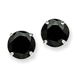 Sterling Silver Black CZ Stud Earrings