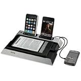 Ihome Ib967 Multi-Device Charging Station Expandable Rubberized Rest Area Dual Universal Docks