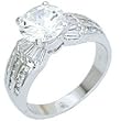 Women's Classic Line Clear Cubic Zirconia Rhodium Ring, Size: 5-9 Women's Classic Line Clear Cubic Zirconia Rhodium Ring, Size: 5-9