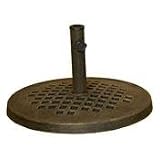 DC America UBP24241-BR 24-Inch Cast Stone Umbrella Base, Made from Rust Free Composite Materials, Bronze Powder Coated Finish