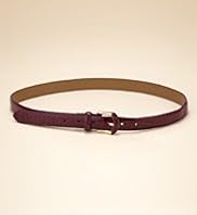Crocodile Skin Print Square Buckle Skinny Belt