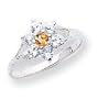 Sterling Silver Citrine ring - Size 7 - JewelryWeb