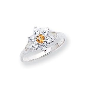 Buy Sterling Silver Citrine ring - Size 8 by JewelryWeb