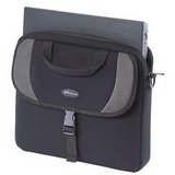 New Targus Black Grey Neoprene Notebook Slip Case Top Loading Handle Shoulder Strap High Quality