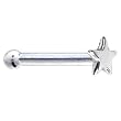 Solid 14KT White Gold Star Nose Bone - 20 Gauge