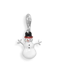 Sterling Silver Snowman Charm with Lobster Clasp