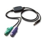 ATEN UC10KM Adapter f&uuml;r Maus und Tastatur USB Stecker an 2x PS/2 Buchse